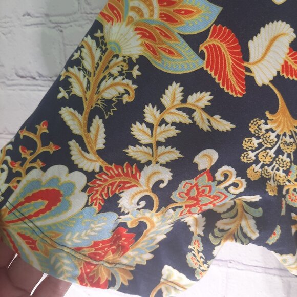 Sahalie Cotton Short Sleeve Stretchy Floral V Neck Dress - Picture 6 of 12